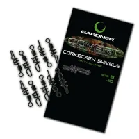 GARDNER Obratlíky Covert Corkscrew Swivels veľ. 8, 10ks