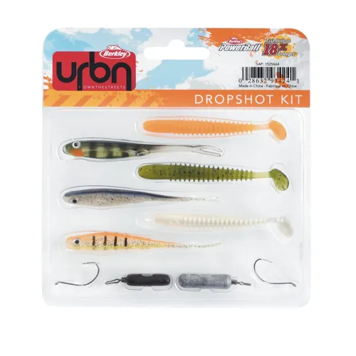 Sada gumených nástrah a jigových hlavičiek Berkley Urban Kit Dropshot - 1525664