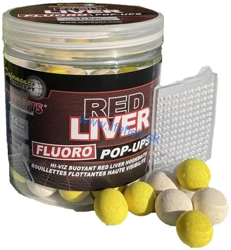 STARBAITS Pop-up Fluo Boilie RED LIVER - 14mm (80g)