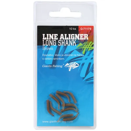 GIANTS FISHING Rovnátka na háčik Line Aligner Long Shank Large Hnedé 10ks (háčik 2-6)