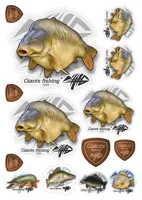 GIANTS FISHING Mix nálepiek Giants Fishing Kapor lysec (14ks)