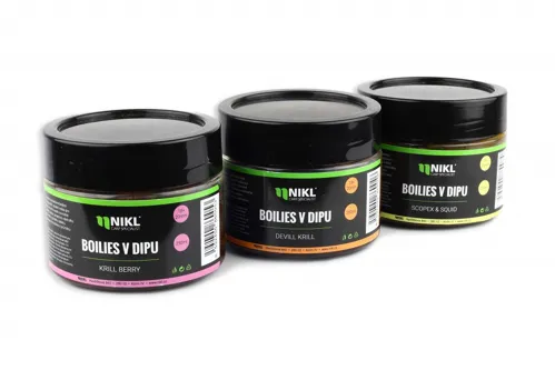 NIKL Boilies v dipe Crab 18+20mm, 250ml