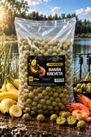 LF BAITS Kŕmne boilie Premium Banán Kreveta 5kg