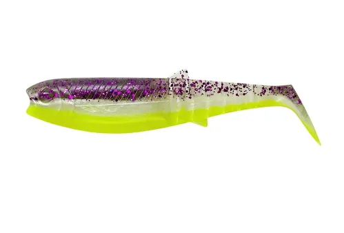 SAVAGE GEAR Nástraha Cannibal Shad Bulk Purple Glitter Bomb 10cm, 1ks