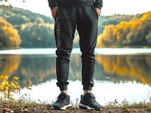 LF COLLECTION Tepláky čierne, Camo LifeFish veľ. 2XL