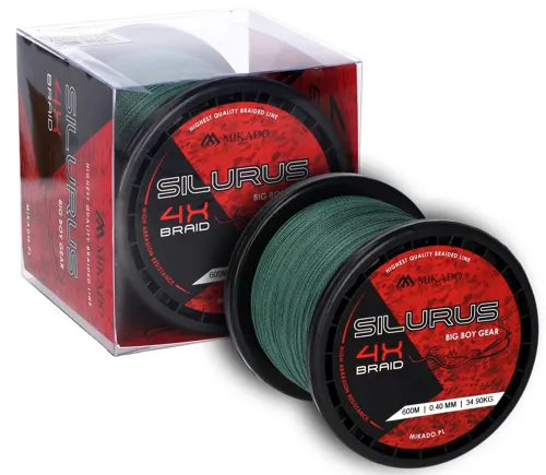 MIKADO Sumcová šnúra SILURUS 4 X BRAID zelená (600m)