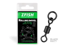 ZFISH Obratlík s krúžkom Black Matt veľ. 8, 10ks