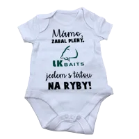 LK BAITS Body krátky rukáv Mama zabal plienky 6-9 mesiacov zelený nápis