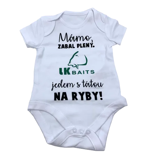 LK BAITS Body krátky rukáv Mama zabal plienky 6-9 mesiacov zelený nápis
