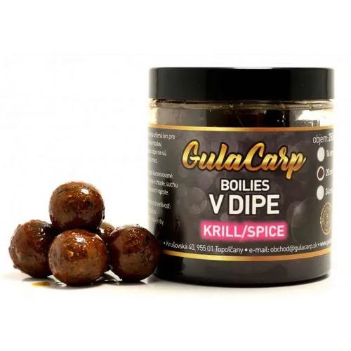 GULA CARP Exclusive Boilies v dipe Krill Spice 20mm, 250ml