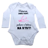 LK BAITS Body dlhý rukáv 3-6 mesiacov Mámo zabal plienky zelený nápis