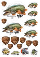 GIANTS FISHING Mix nálepiek Giants Fishing Šťuka (19ks)