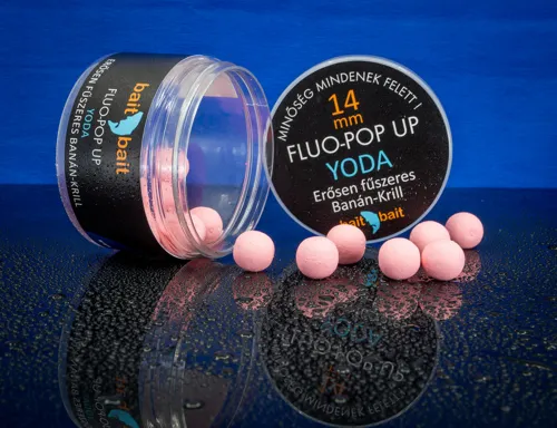 BAIT BAIT Fluo Mini Pop Up Yo-Da Red Spiced Garlic + Banana Krill 10 mm,  20g