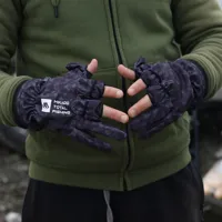 MIKADO Rukavice Softshell čierné Camo (2)
