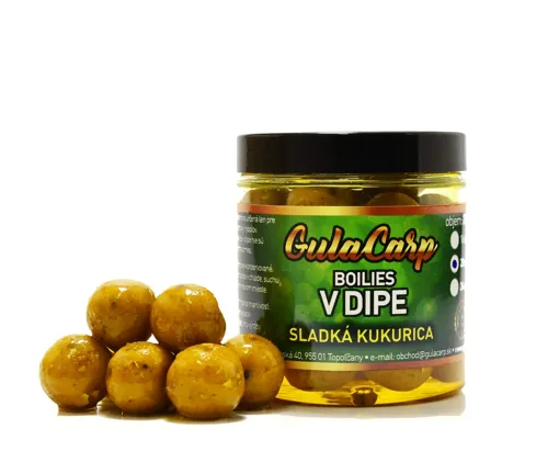 GULA CARP Comfort Boilies v dipe Sladká Kukurica 20mm, 250ml