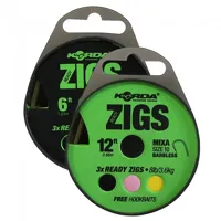 KORDA Nadväzec Ready Tied Zig Rig 180cm, s protihrotom (3ks)