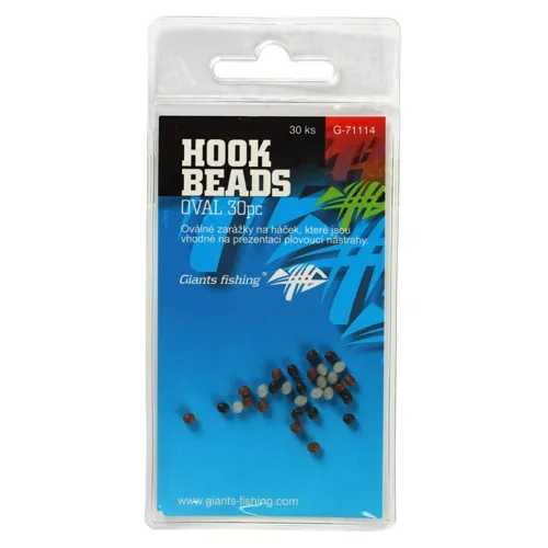 GIANTS FISHING Zarážka na háčik Hook Beads Oval 30ks
