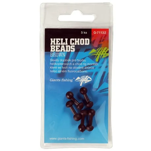 GIANTS FISHING Zarážky Heli-Chod Beads Brown 5ks