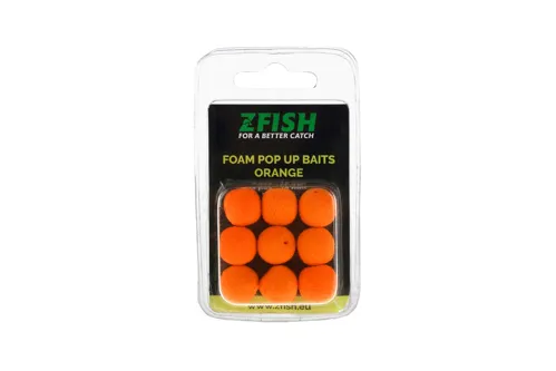 ZFISH Penová nástraha Foam Pop up Baits Orange 15mm, 9ks