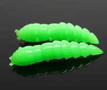 LIBRA LURES Kukolka 27 Hot Green 026  (15ks) syrová príchuť