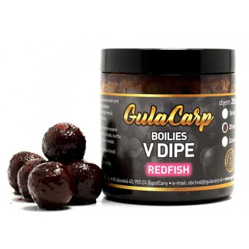 GULA CARP Exclusive Boilies v dipe Red Fish 20mm, 250ml