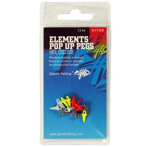 GIANTS FISHING Kolík s očkom Elements Pop Up Pegs mix farieb 12ks