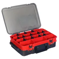 HELL-CAT Plastový kufrík TB Double Layer Red-Grey (39x28x13cm)