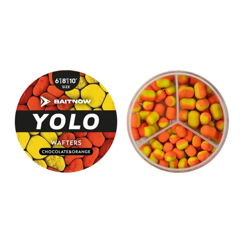 BAITNOW Method Feeder Yolo Orange&Yellow Wafters 6/8/10mm, 24g (Čokoláda pomaranč)