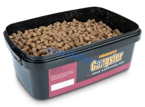 MIKBAITS Gangster Pelety G2 Krab Ančovička Asa 6mm, 700g