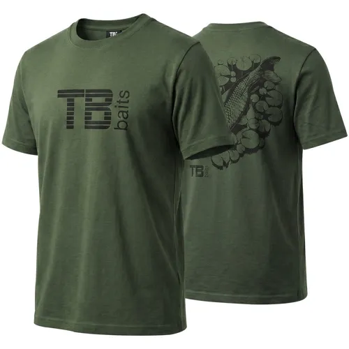 TB BAITS Tričko Hidden Carp Green