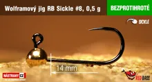 REDBASS Wolframový jig Sickle #8, 0.5g G