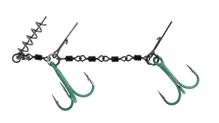 MIKADO Zbrojená montáž Jaws Double Evo Stinger Fluo 25kg, Treble Hook veľ. 1/0, 1ks