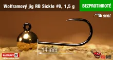 REDBASS Wolframový jig Sickle #8, 1.5g G