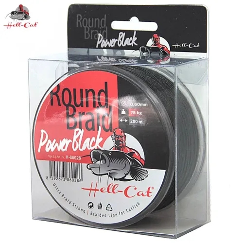 HELL-CAT Pletená šnúra Round Braid Power Black 200m