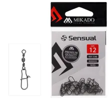 MIKADO Obratlík s karabinkou (čierny nikel)