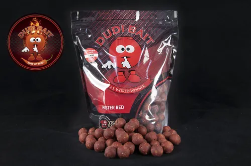 DUDI BAIT Rozpustné Boilie Mister Red Super Hot