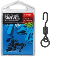 GIANTS FISHING Rychlovýmenný obratlík s krúžkom Quick Change Swivel with Ring Ronnie veľ.12, 10ks