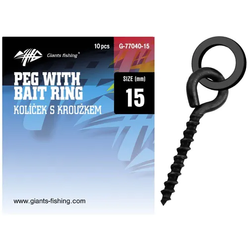 GIANTS FISHING Kolíček s očkom 12+3.7mm Pegs with Bait Rings, 10ks