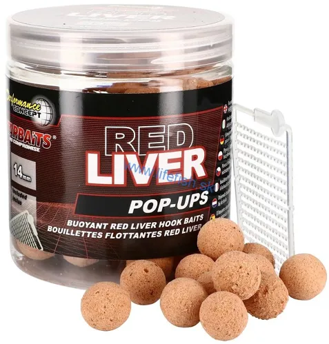 STARBAITS Boilie Pop Ups Red Liver 14mm, 80g
