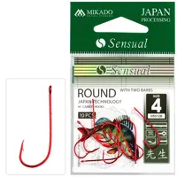 MIKADO Háčik Sensual Round s očkom a protihrotmi Červený (10ks)
