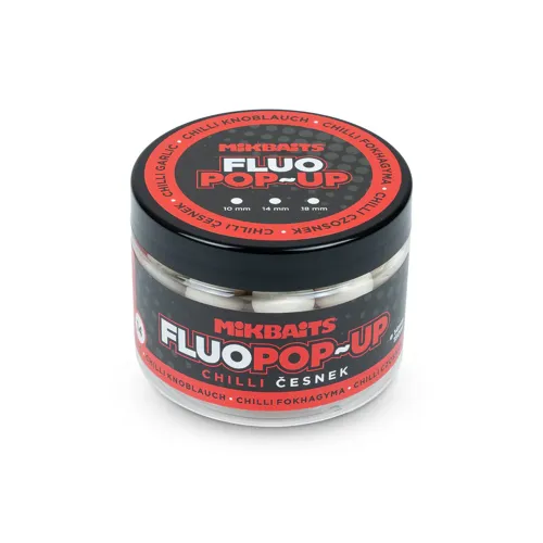 MIKBAITS Fluo Pop-up Chilli Cesnak 14mm, 150ml