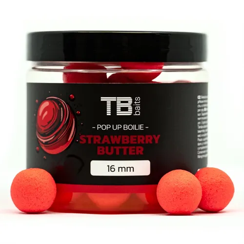 TB BAITS Plávajúce Boilie Pop-Up Strawberry Butter + NHDC 65 g - 16 mm