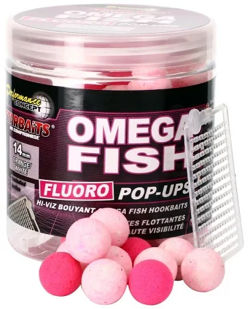 STARBAITS Boilie Pop Ups Fluo Omega Fish 14mm, 80g