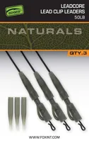 FOX Olovenka Naturals Leadcore Power Grip Lead Clip Leaders 50lb, 75cm, 3ks