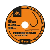 MIKADO Hotové nadväzce bez protihrotu Feeder Bomb Rig Push Stop č. 8|0,23mm |38cm, 8ks