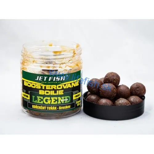 JET FISH Boosterované Boilie Legend Range Korřenený Tuňák-Broskev 20mm, 250ml
