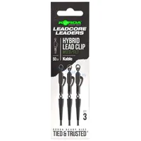 KORDA Nadväzce Kable Leadcore Leader Hybrid Lead Clip 50cm, hnedé (3ks)