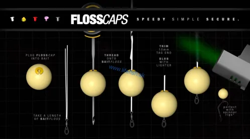 KORDA Zarážka Floss Caps Clear (transparentné) 20ks