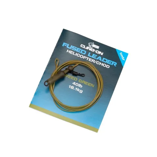 NASH Montáž Cling-On Fused Helicopter/Chod Leader 40lb Weed 1m