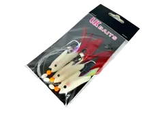 LK BAITS Nadväzec na more Hokkai Rig 5/0, 0.70/0.60mm, Blue Lumino červený